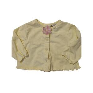 Vintage Y2K Sesame‎ Street Butter Yellow Cardigan 18 Months Lettuce Trim